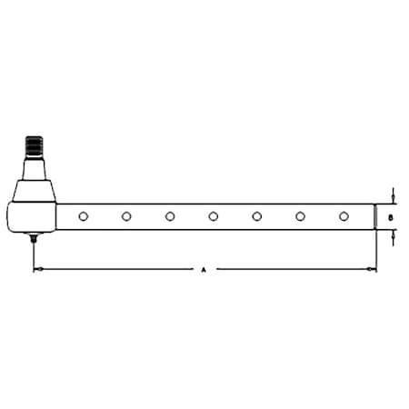 Aic Replacement Parts Tie Rod, Outer Fits International/CaseIH MXM120 MXM130 MXM140 WN-1280662C1-PEX